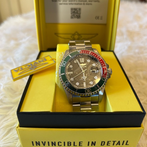 Invicta Silver Watch with Red and Green Accents - Picture 12 of 13